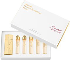 Maison Francis Kurkdjian Baccarat Rouge 540 Travel Set = Globe Trotter Travel Spray Case Golden Edition + 5x Eau de Parfum 11 ml