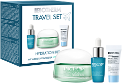 Biotherm Aquasource Travelkit = Aquasource Gel Cream 15 ml + Life Plankton Elixir 7 ml + UV Defense 5 ml