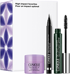 Clinique High Impact Favorites Set = High Impact Mascara I.Black 7 ml + TTDO Cleansing Balm 15 ml + High Impact Easy Liquid Liner Black 0,34 g