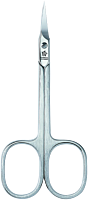 Pfeilring 9cm, Hautschere, Turmspitz, strichmattiert, vernickelt, gebogen, in Blister
